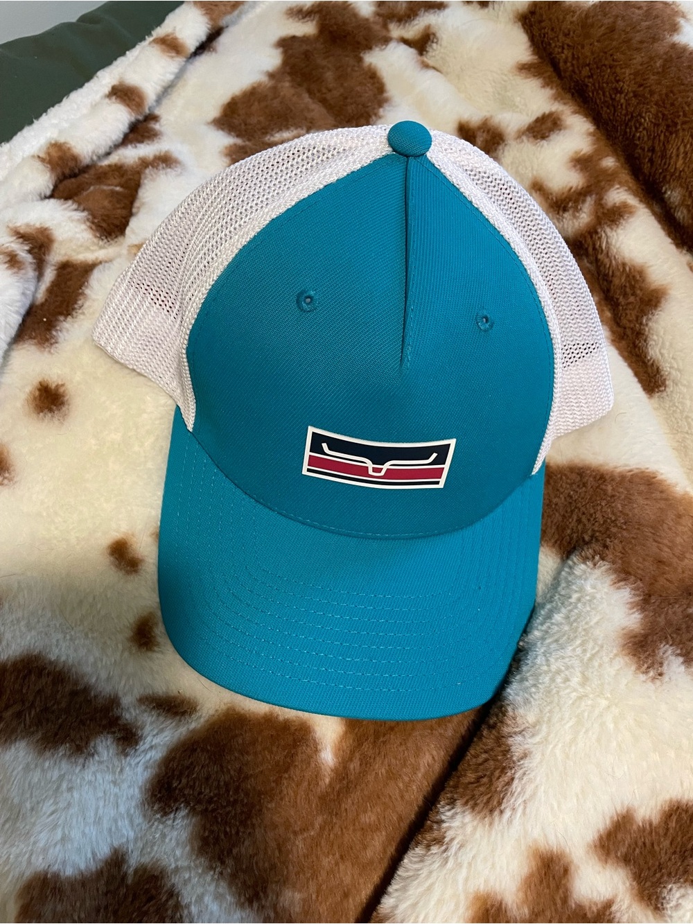 Teal and White Kimes Trucker Hat